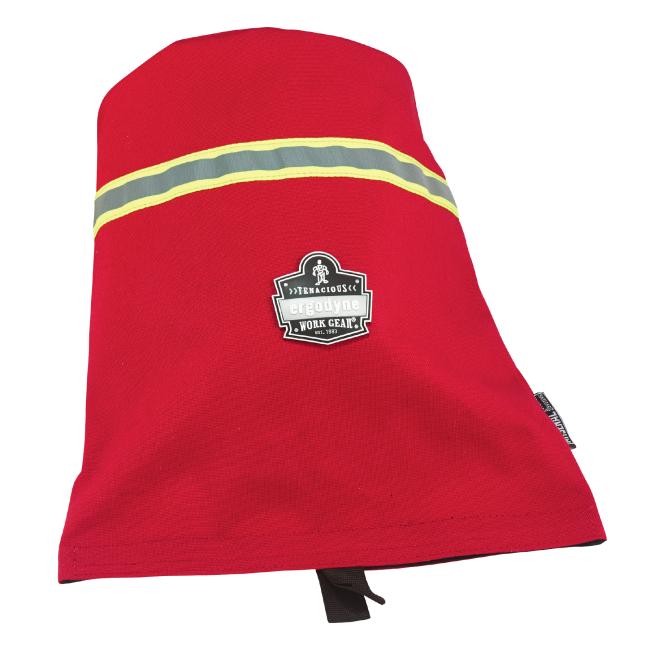 Front view of fleece-lined firefighter SCBA mask bag
