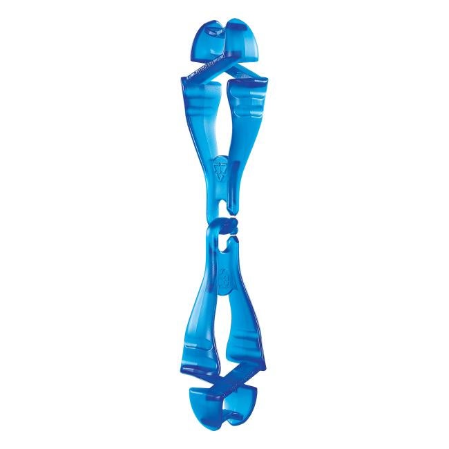 3Q view of blue recycled glove clip holder
