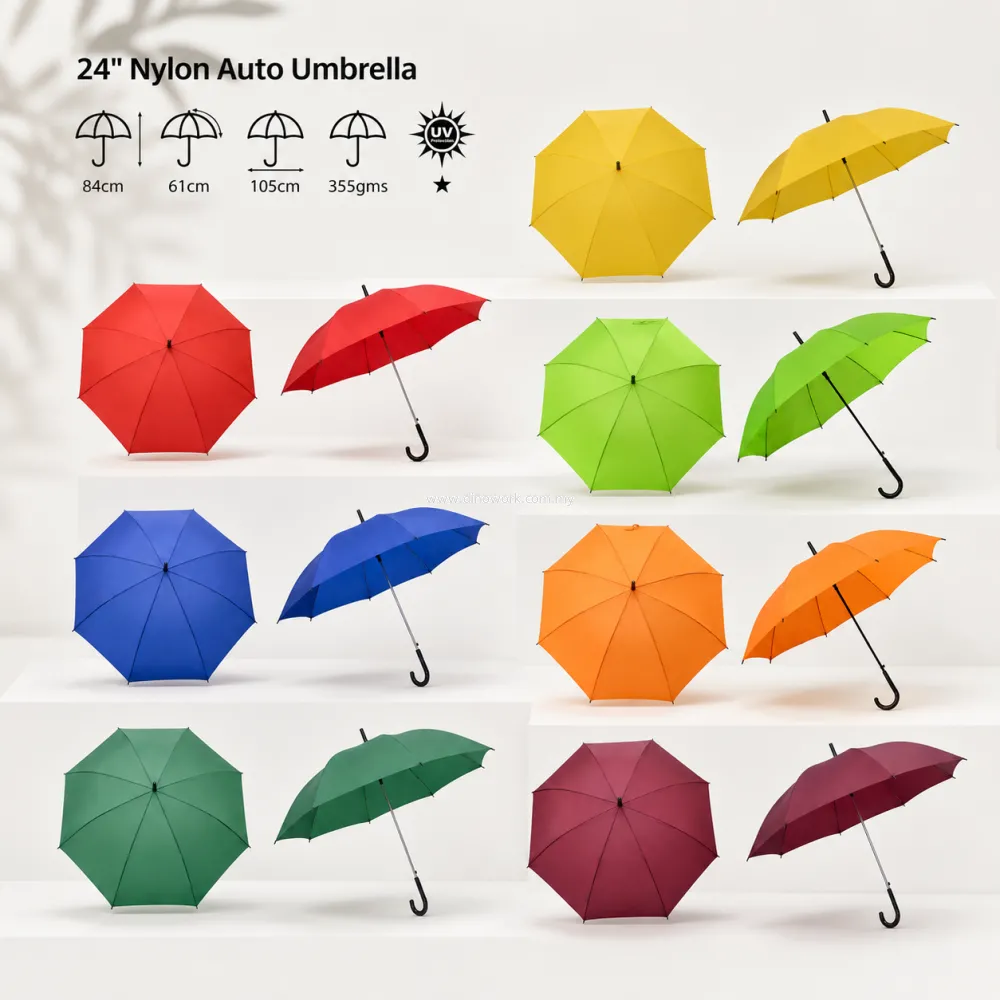 Best Selling Event Umbrella - 24in Auto Open J-handle Umbrella