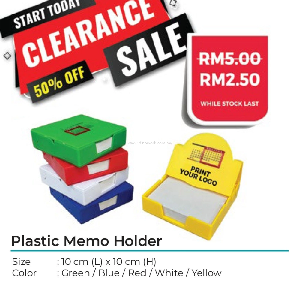 Clearance Stock Offer - Plastic Memo Holder