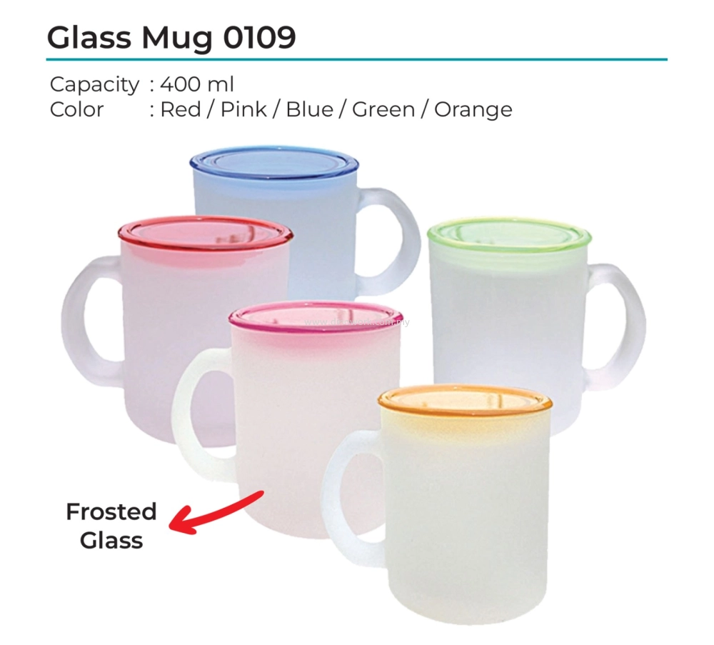 Budget Glass Mug with Lid 0109