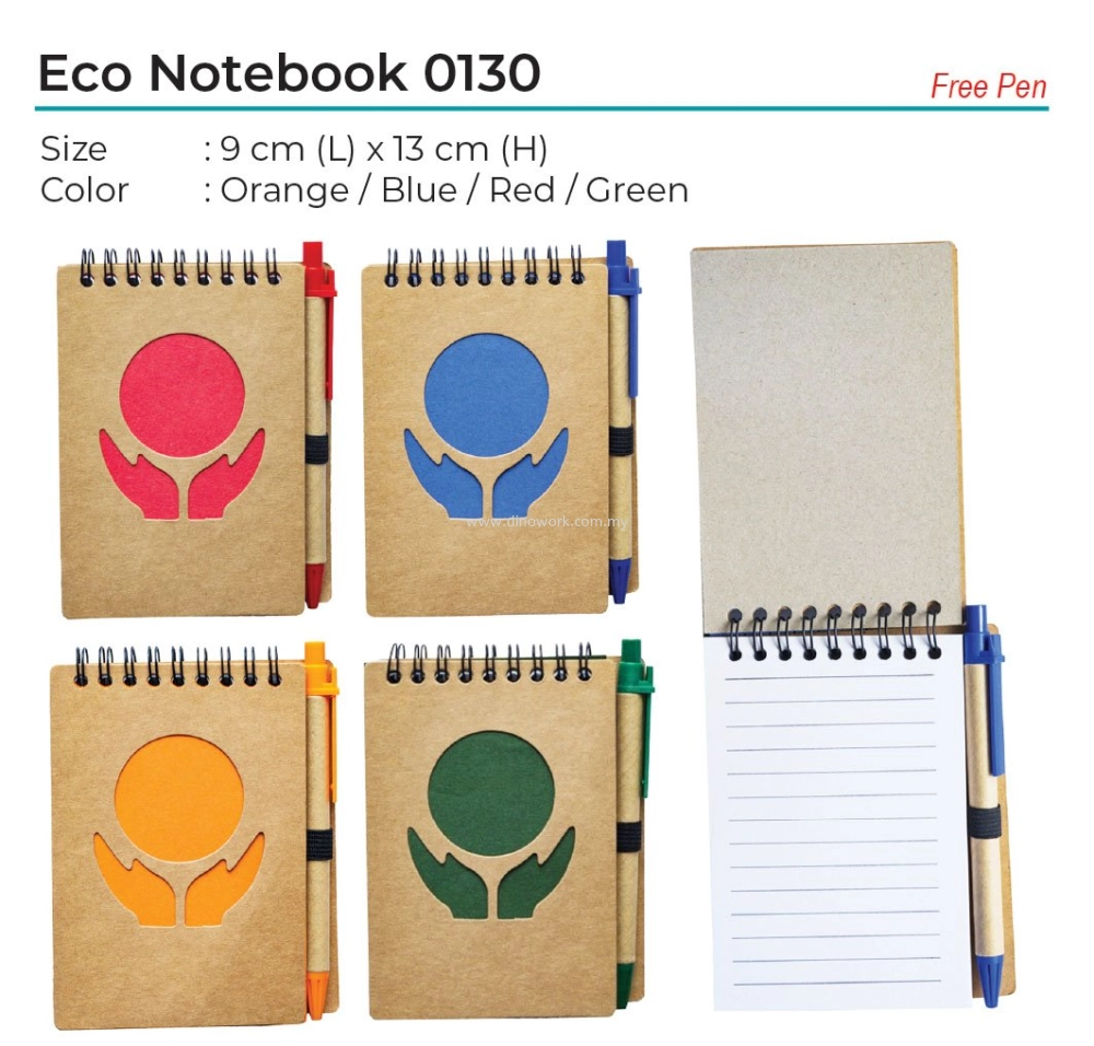 Eco A6 Notebook with Pen 0130