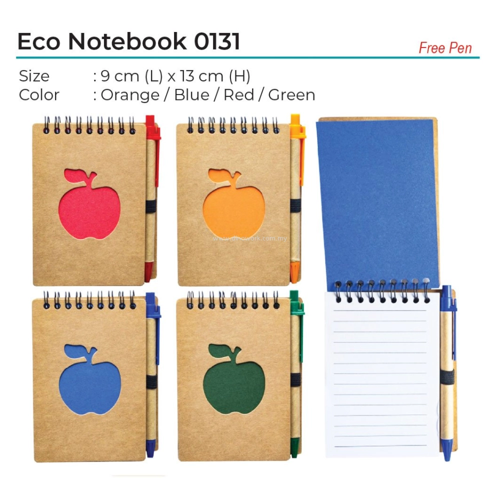 Eco A6 Notebook with Pen 0131