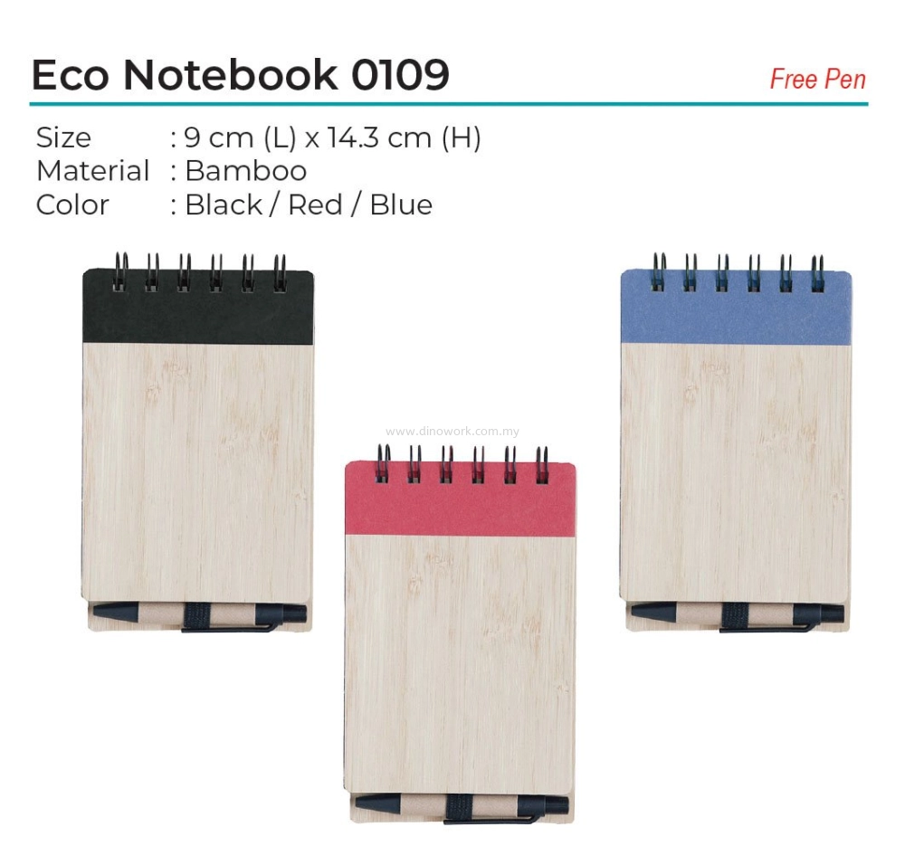 Eco A6 Notebook with Pen 0109