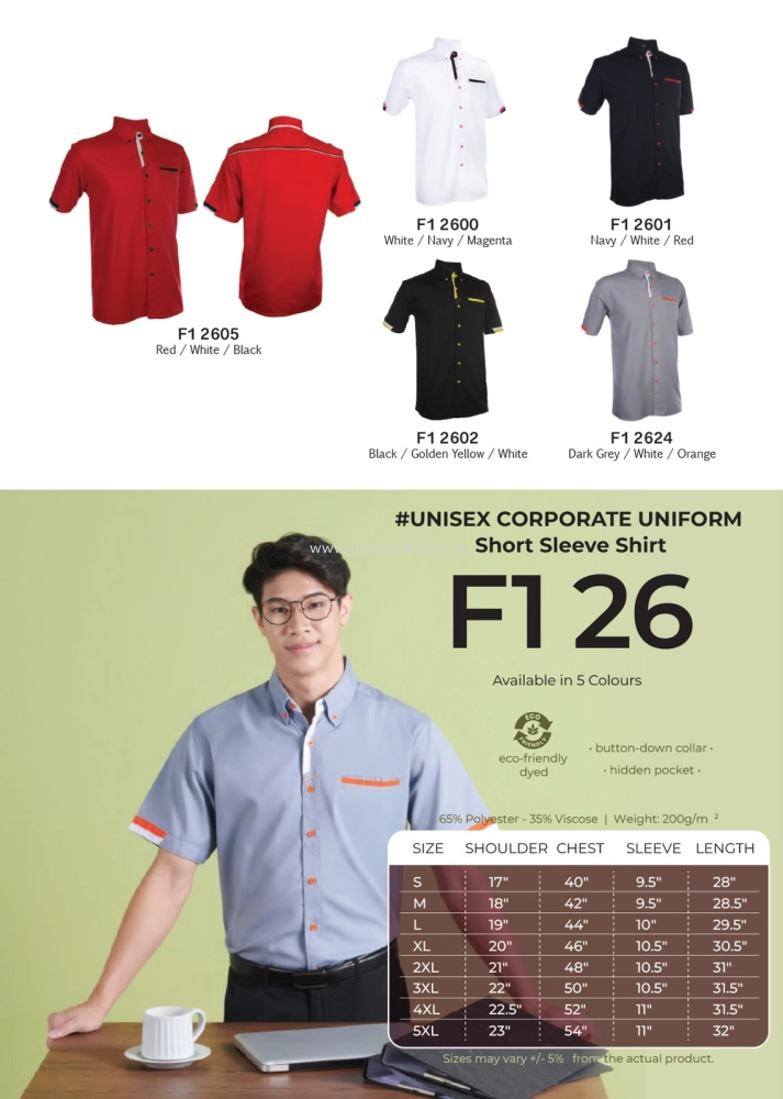 Corporate Uniform Short Sleeve (F1 26) & Female Three-Quarters Sleeve (F1 27)