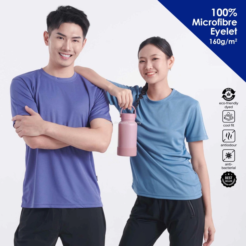 Microfibre Eyelet Round Neck Short Sleeve And Long Sleeve T-shirt (160g/m2)