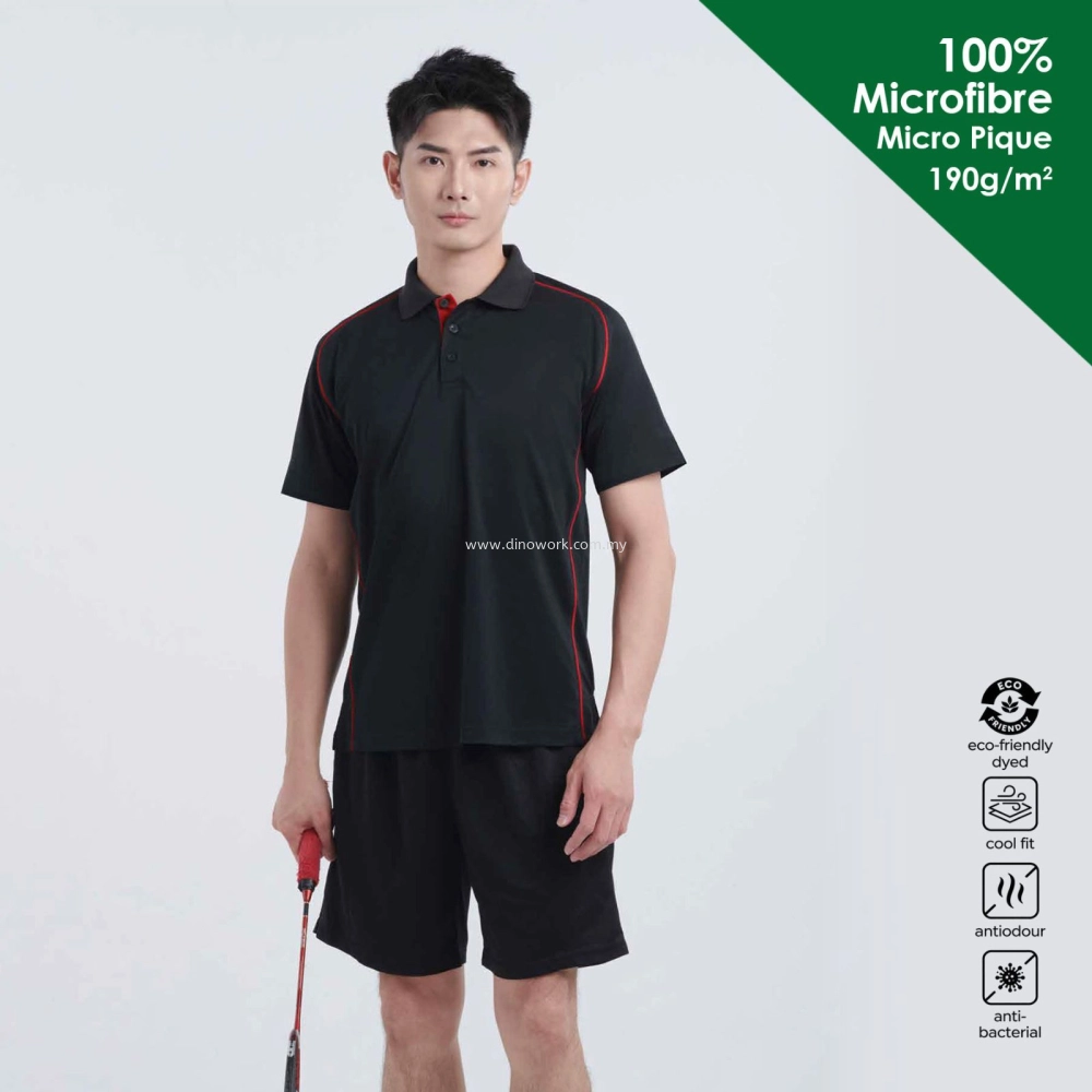 Micro Pique Raglan Collar Short Sleeve T-shirt (190g/m2)