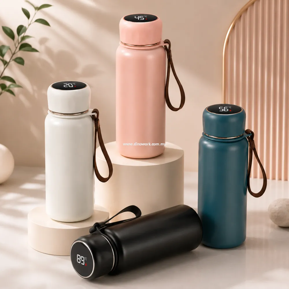 Premium Quality Vacuum Flask with LED Display 8043 (WSL)