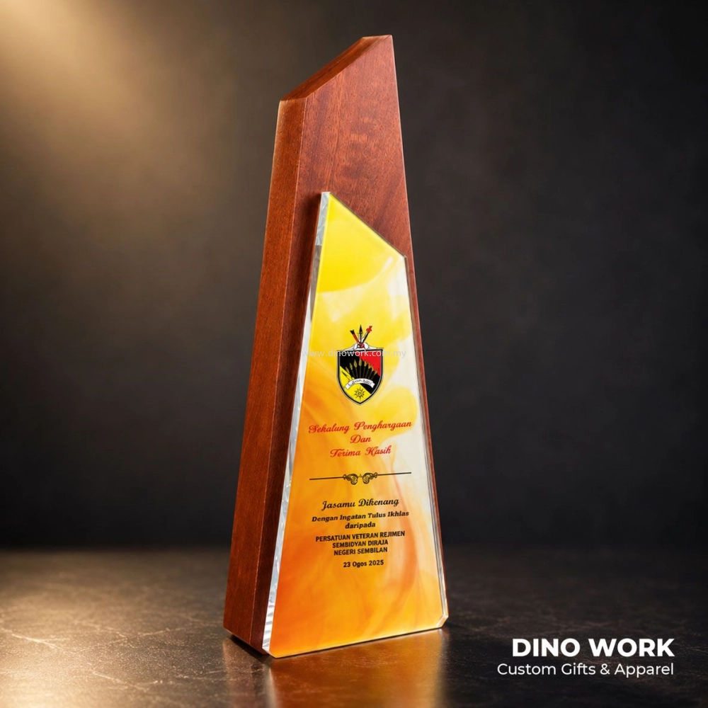 Wooden + Crystal Trophy Award 4402