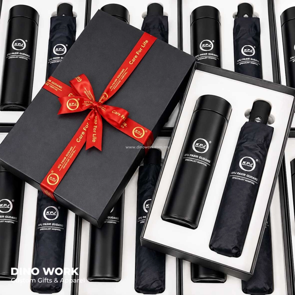 Premium Quality Vacuum Flask & Umbrella Gift Set (2in1)