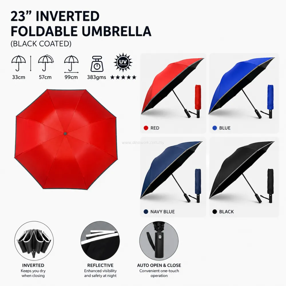 Premium UV Protection Auto Open & Close Folding Inverter Umbrella (23in)