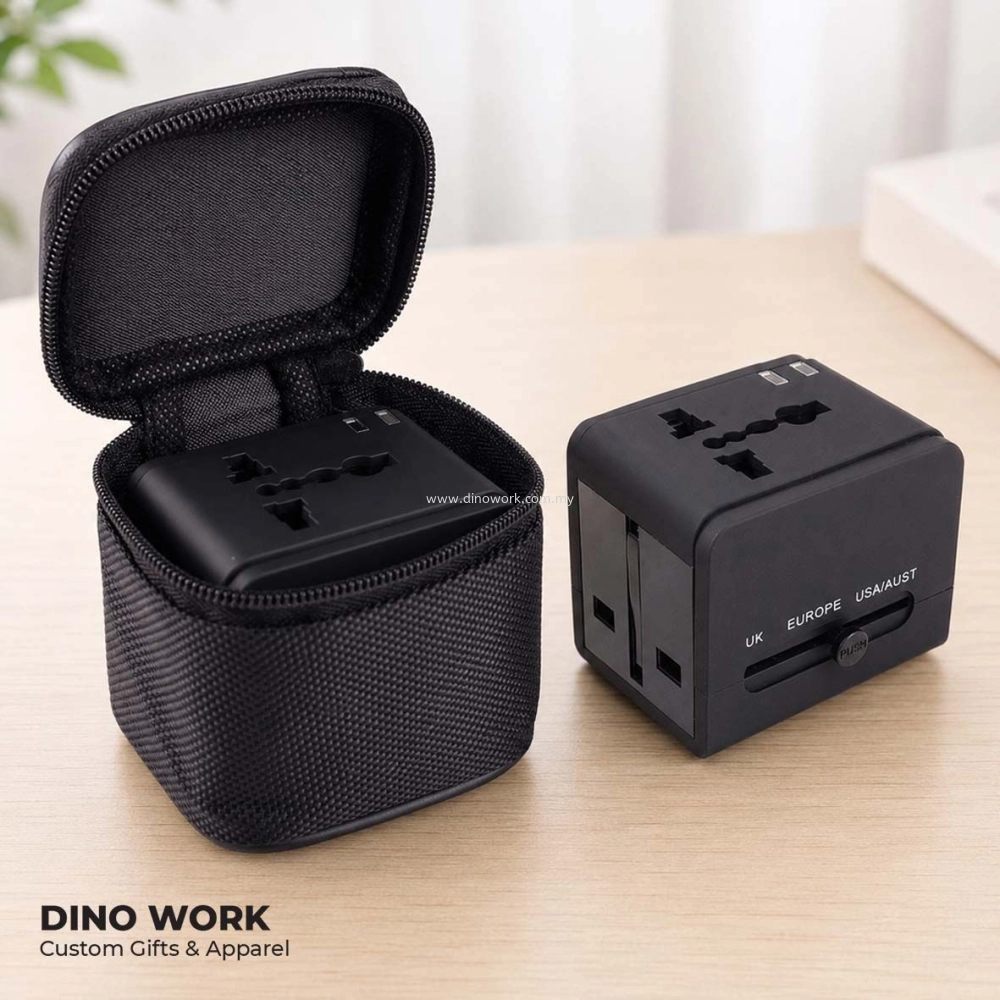 Travel Adapter with Dual USB-A or USB-A + Type C | Free Pouch