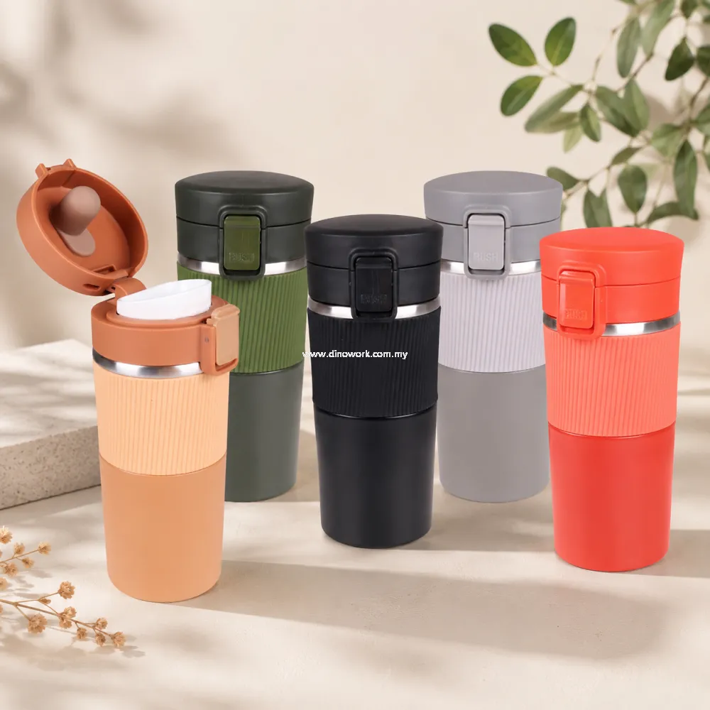 Premium One-Touch Insulated Coffee Tumbler with Anti-Slip Grip