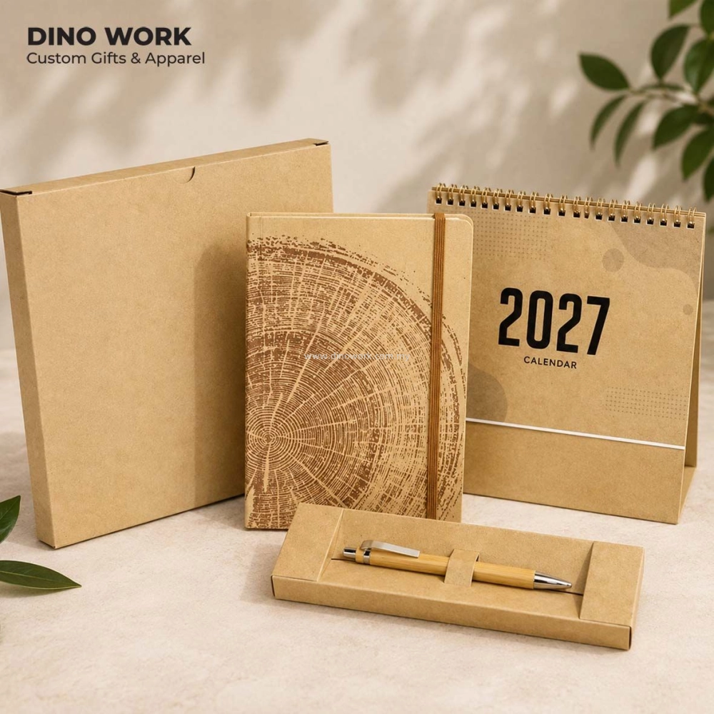 Eco Calendar Gift Set | include Eco Notebook and Bamboo Pen