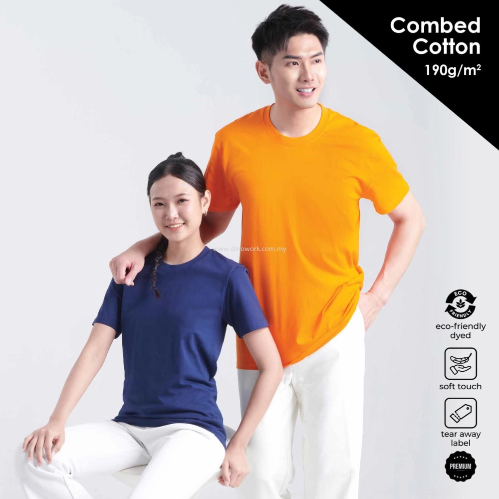 100% Combed Cotton Round Neck T-shirt (190g/m2)