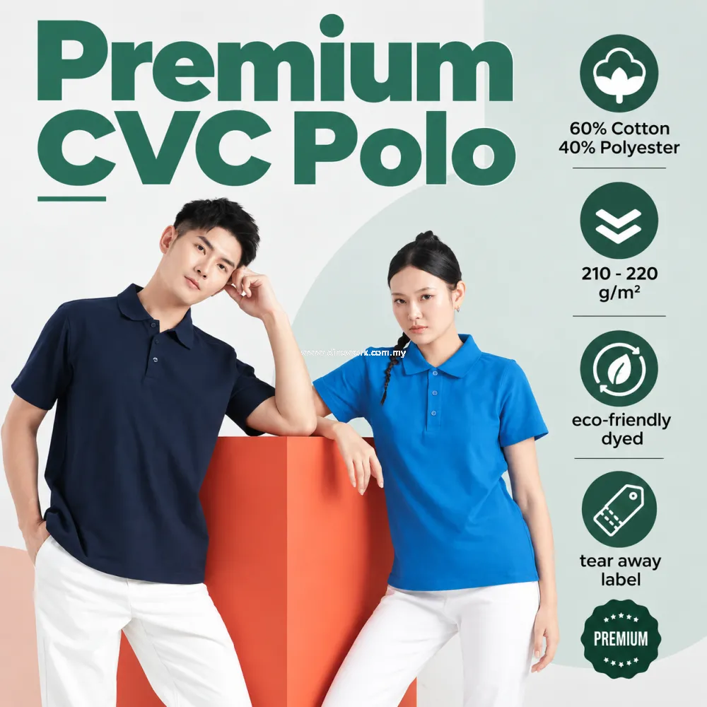 CVC Premium Short Sleeve Polo T-shirt (210-220g/m2)