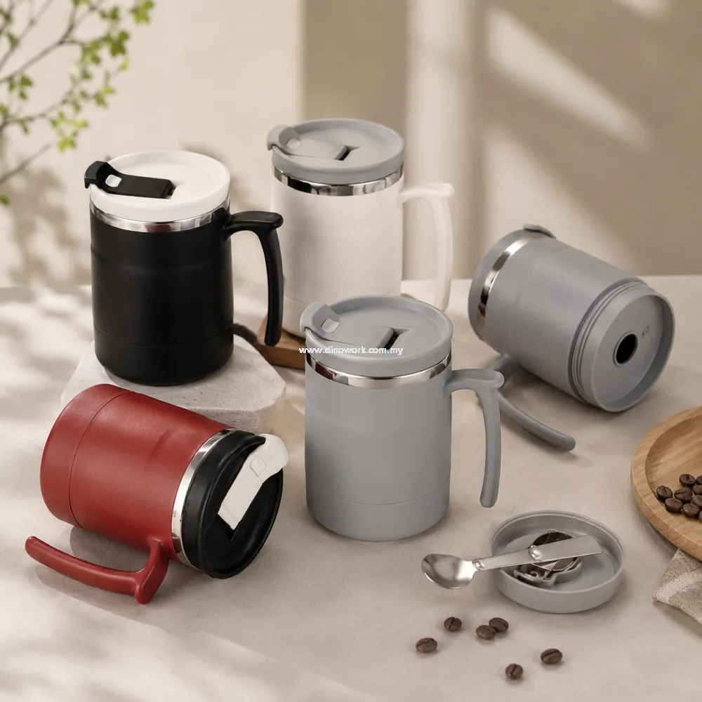 Premium Thermal Mug with Hidden Spoon 0157