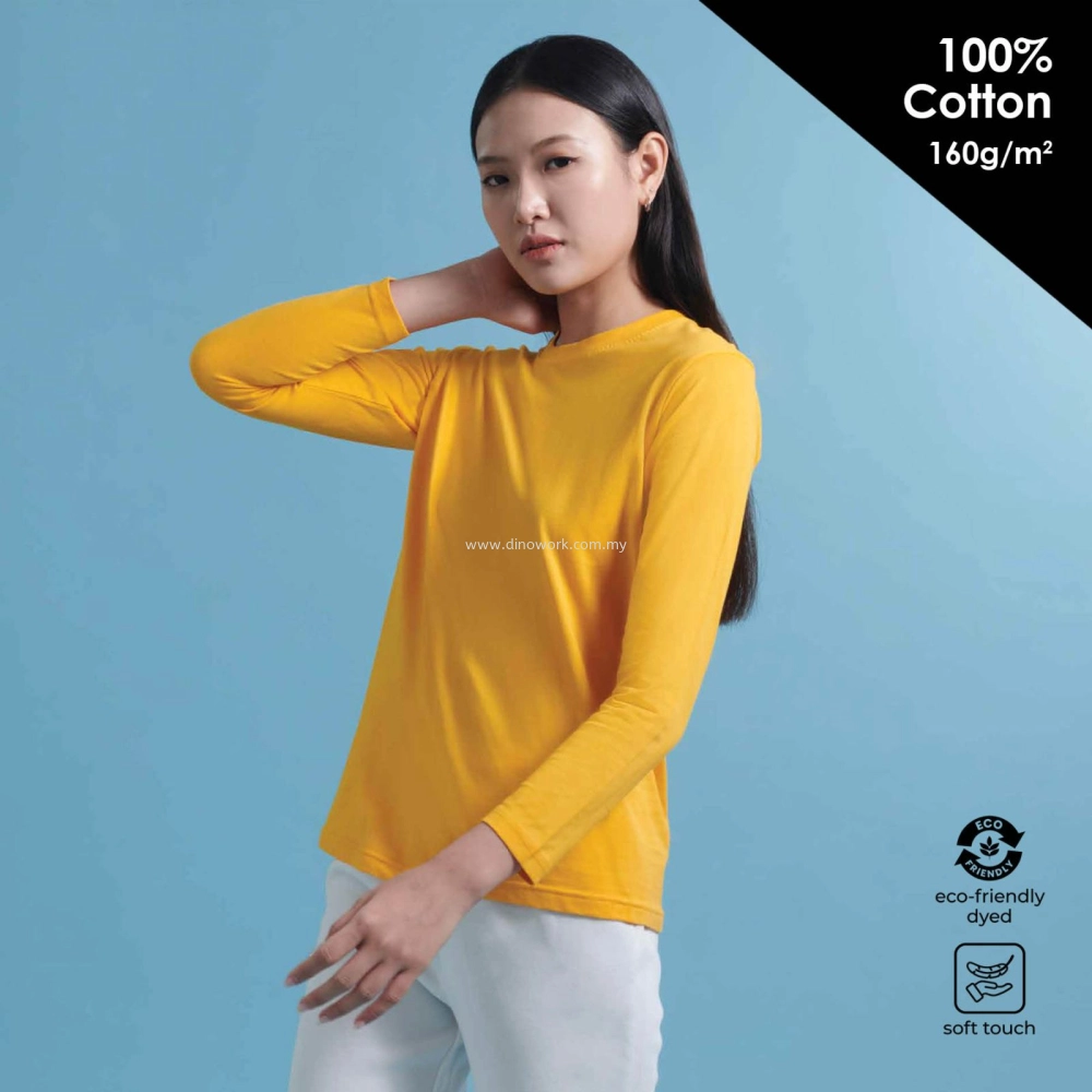 100% Cotton Round Neck T-shirt (160g/m2) Adult Long Sleeve