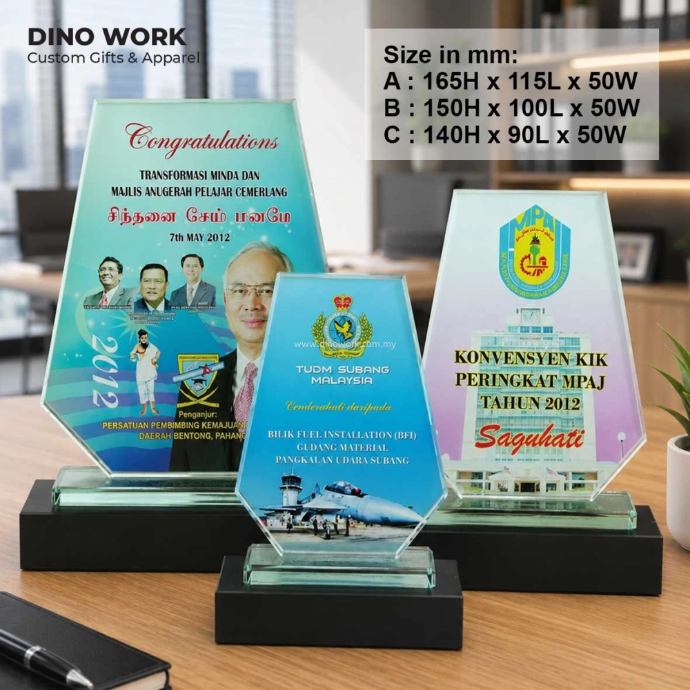 Budget-Series Crystal Trophy Award with Full Color Print