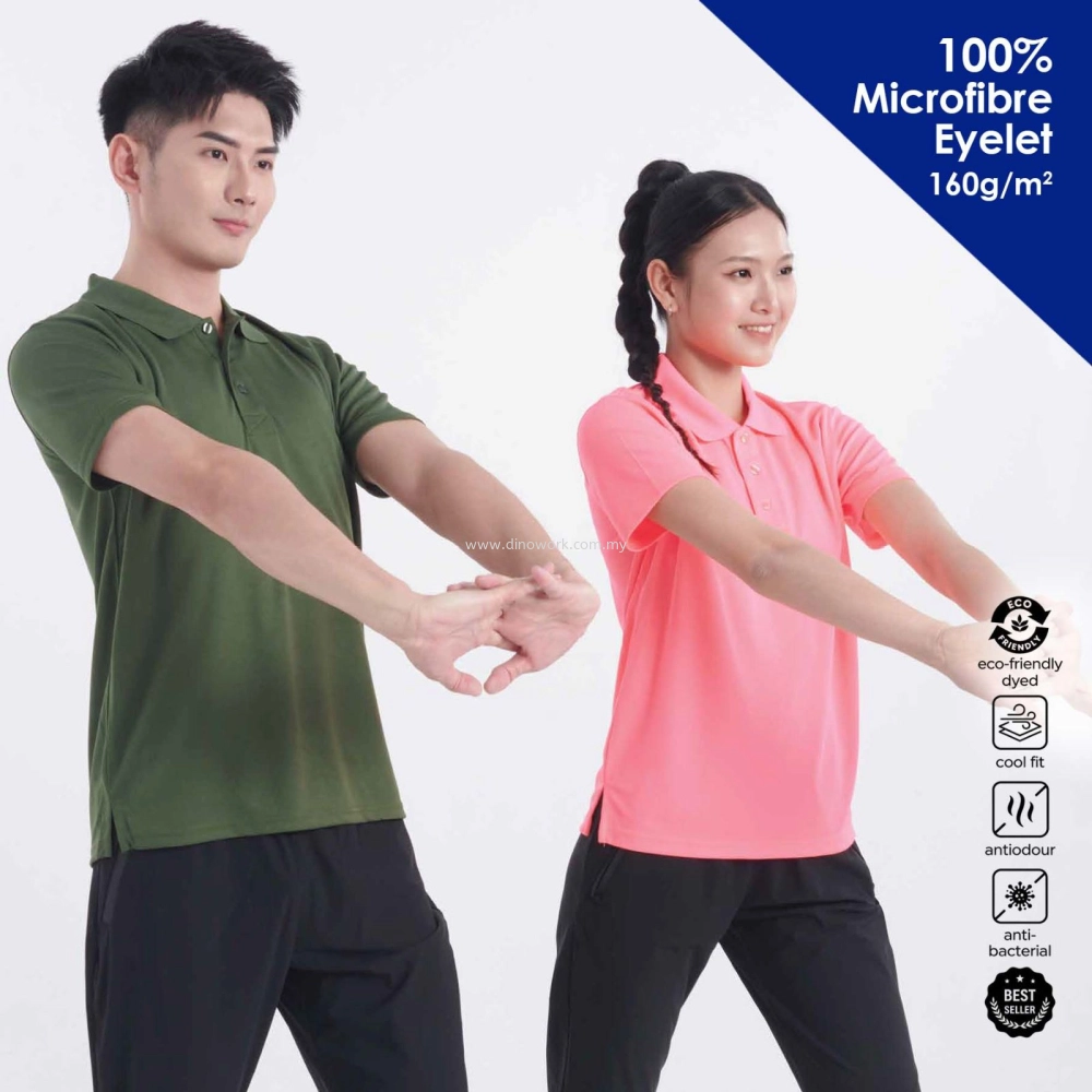 Microfibre Eyelet Collar Short Sleeve And Long Sleeve T-shirt (160g/m2)
