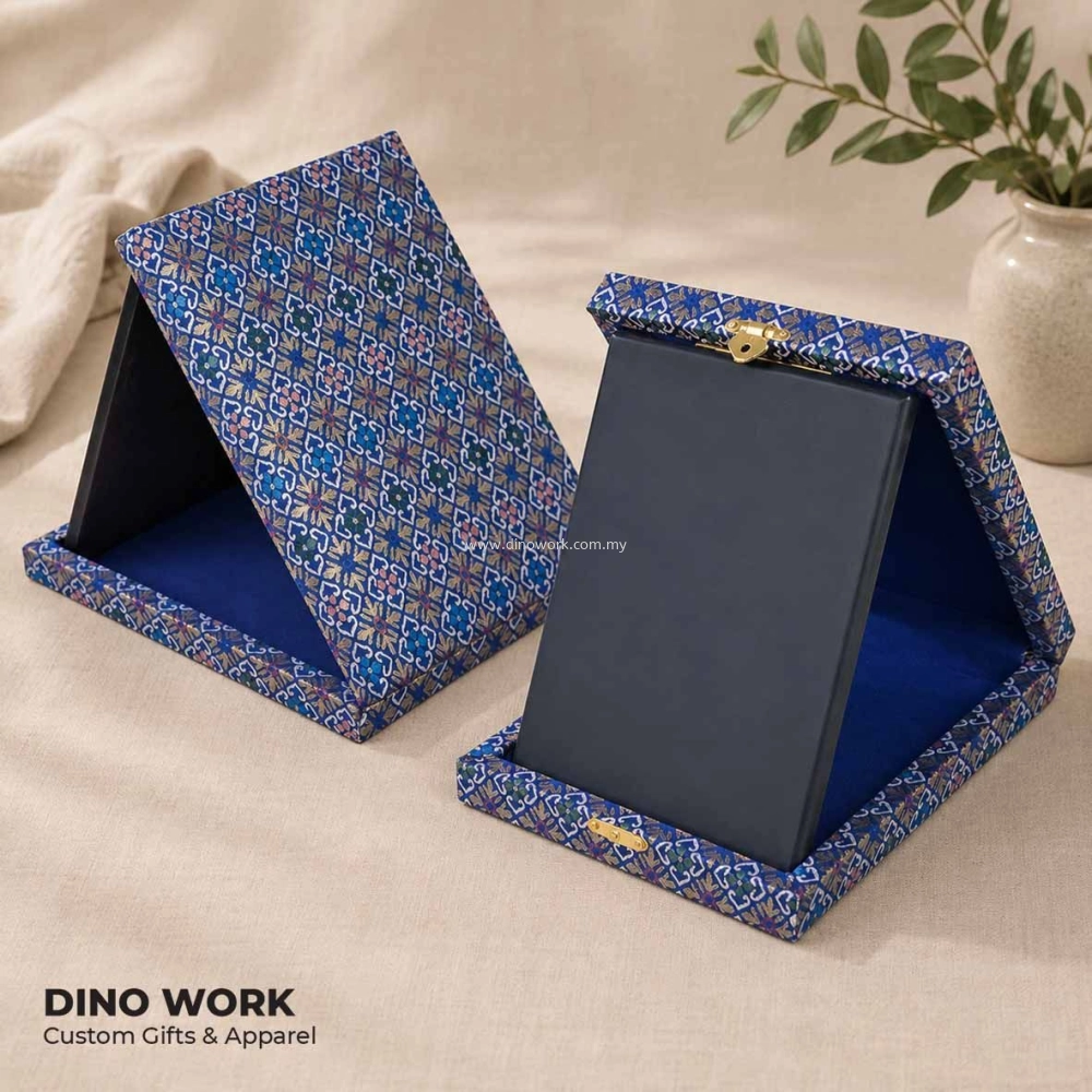Wooden Award Plaque with Batik Design Velvet Presentation Box